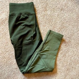 PINK Ribbed Leggings, L